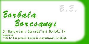 borbala borcsanyi business card